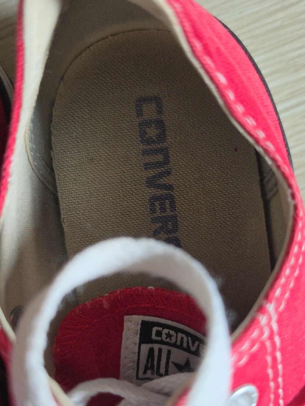 Converse Red Low-Top Canvas Sneakers with White Accents - Picture 7 of 10